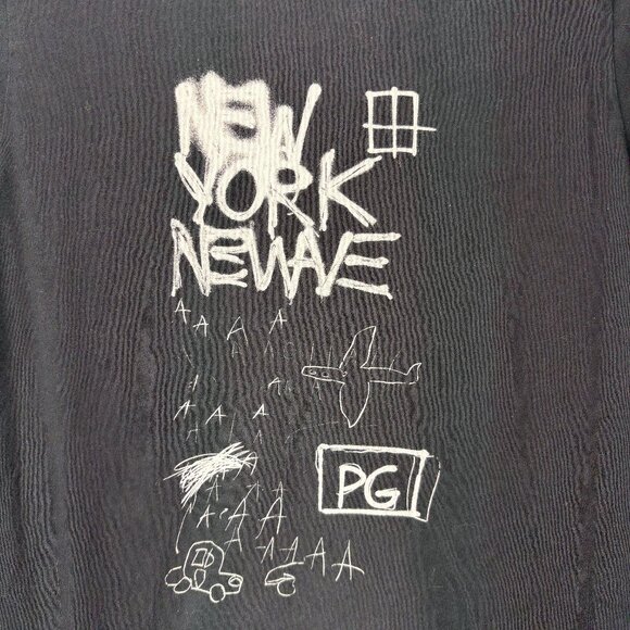 Uniqlo Jean-Michel Basquiat Graphic Print T-Shirt Black Mens Size Small New York - Picture 6 of 7